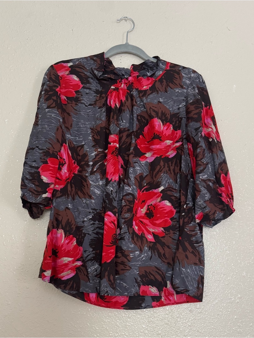 Boden Moody Floral Silk Blend Blouse